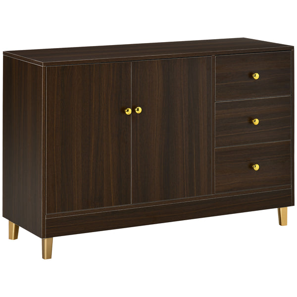 Buffet 3 Tiroirs 2 Portes 120x42,5x80 cm en MDF Marron acquista