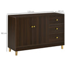 Credenza 3 Cassetti 2 Ante 120x42,5x80 cm in MDF Marrone-3