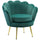 Fauteuil Rembourré 76x67x74 cm en Tissu Velours Vert