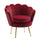 Fauteuil Rembourré 76x67x74 cm en Tissu Velours Rouge