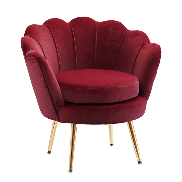 Fauteuil Rembourré 76x67x74 cm en Tissu Velours Rouge online