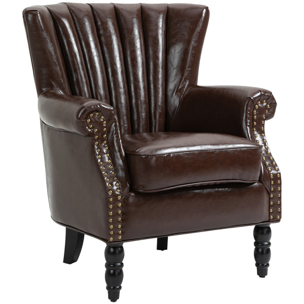 Fauteuil Vintage Rembourré 73x76x89 cm en Simili Cuir Marron prezzo