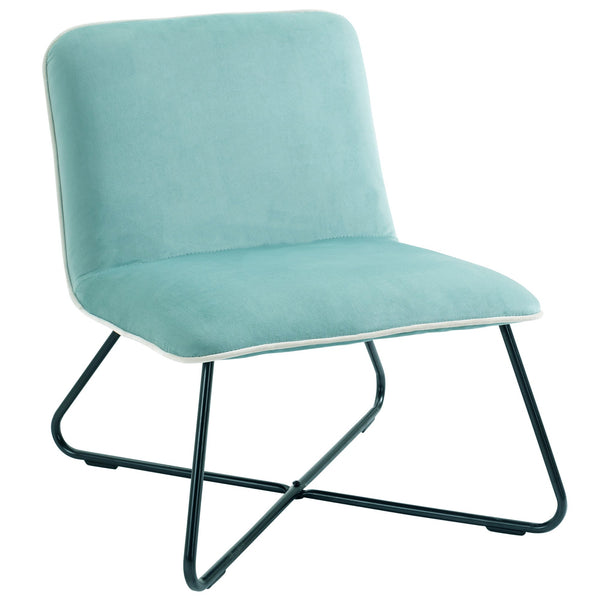 Fauteuil rembourré 55x69x68 cm en velours vert sconto