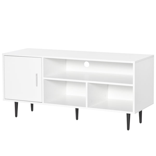 Meuble TV 1 Porte 3 Etagères 120x40x55 cm en MDF Blanc prezzo