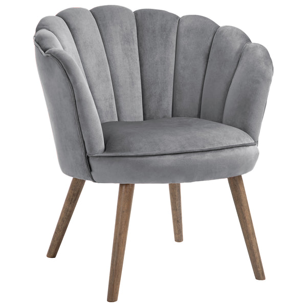 Fauteuil rembourré 66x72x79 cm en velours gris prezzo