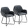 Lot de 2 Chaises Rembourrées 60x56,5x85 cm en Simili Cuir Noir