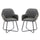 Lot de 2 Chaises Rembourrées 60x56,5x85 cm en Simili Cuir Gris