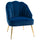 Fauteuil rembourré 63x65x84 cm en velours bleu