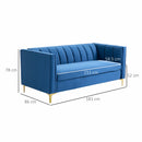 Divano 3 Posti 181x86x78 cm in Velluto Blu-3