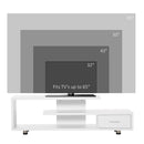 Mobile TV Aperto 135x35x41,7 cm per TV fino a 65" in Truciolato Bianco-6