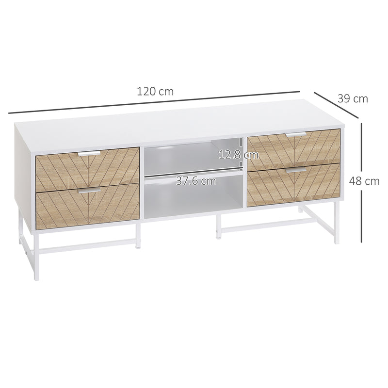 Mobile Porta TV 32"-47" 120x39x48 cm in Legno Bianco-3