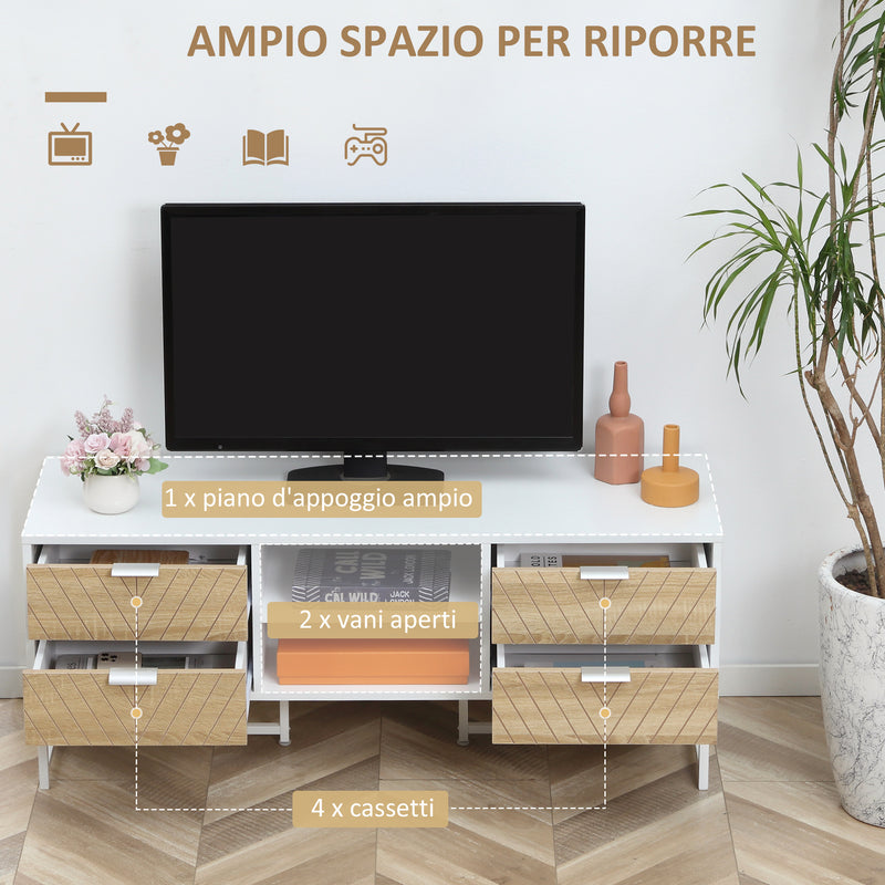 Mobile Porta TV 32"-47" 120x39x48 cm in Legno Bianco-5