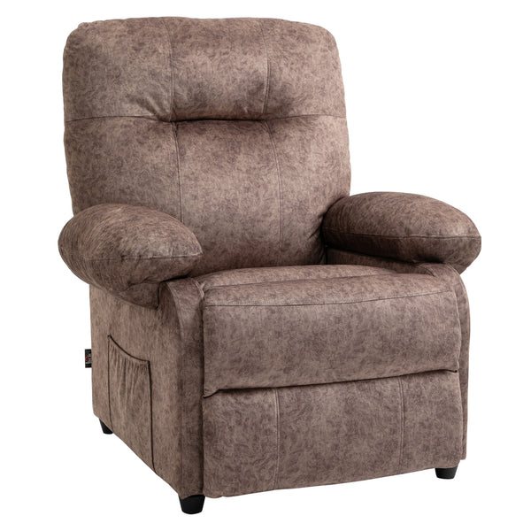 Fauteuil relax inclinable manuel avec repose-pieds marron clair amovible online