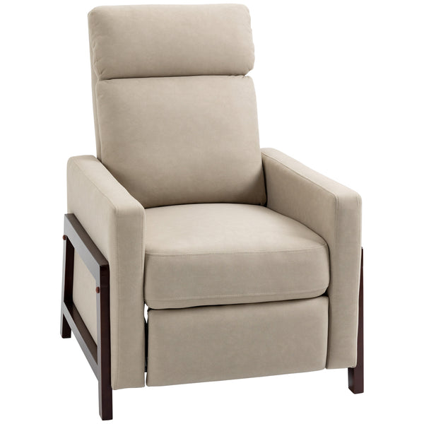 sconto Fauteuil relax inclinable manuel avec repose-pieds en tissu gris