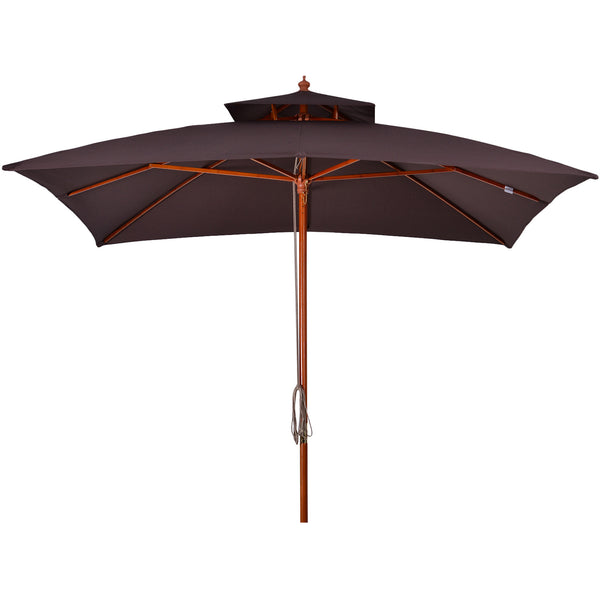 online Parasol de Jardin 3x3m 8 Baleines en Bois Marron