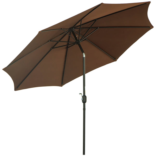 sconto Parasol de jardin 3x2,45 m inclinable sur mât en acier Ø38 mm Café