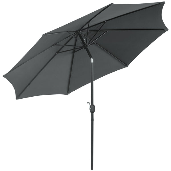 sconto Parasol de jardin Ø300 cm en Métal et Polyester Gris Foncé