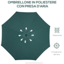 Ombrellone da Giardino Ø3 m Palo Ø38 mm in Metallo Verde-8