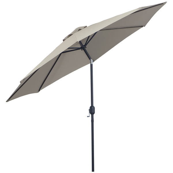 Parasol de jardin en acier Ø3x2,45m Gris sconto