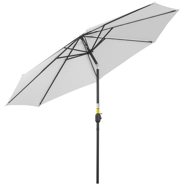 sconto Parasol de Jardin Ø3m en Métal et Polyester Blanc