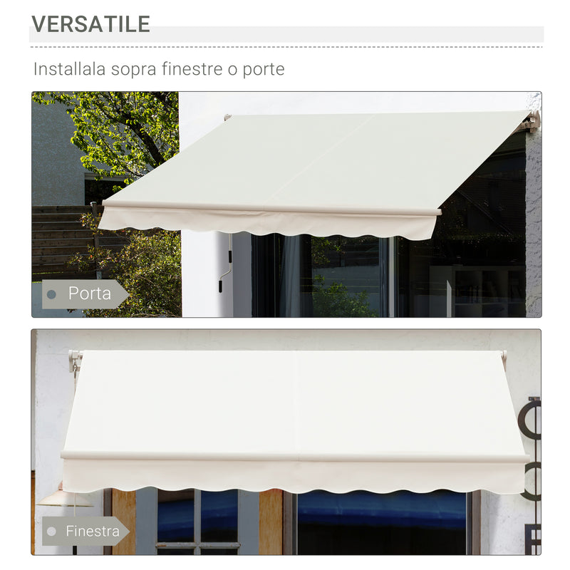 Tenda da Sole Avvolgibile a Parete 295x245 cm in Alluminio e Poliestere Bianco-6