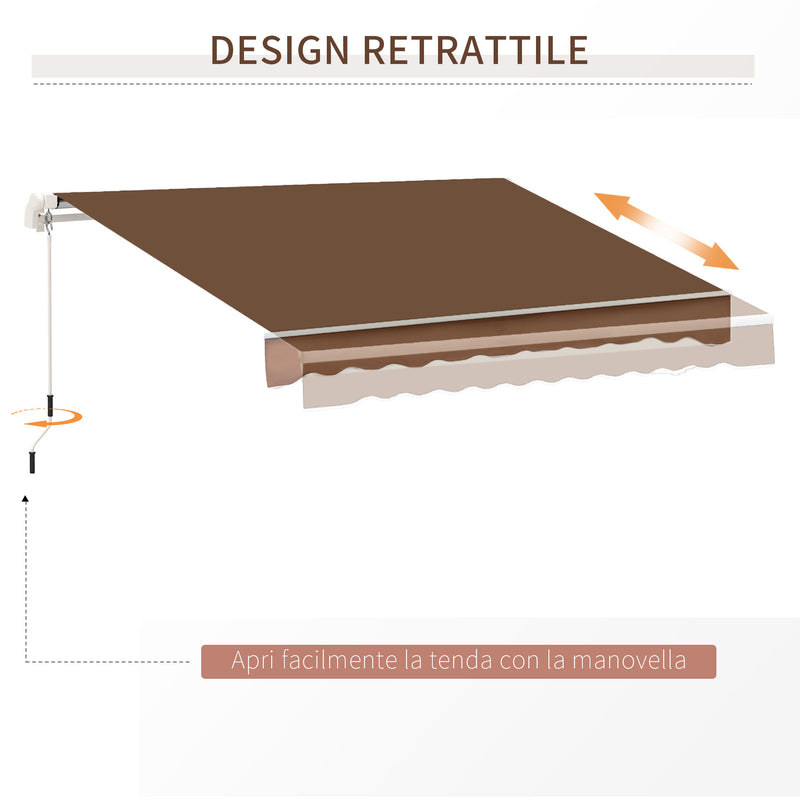 Tenda da Sole Avvolgibile a Parete 395x245 cm in Metallo e Poliestere Rosso ruggine-5