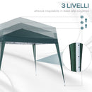 Gazebo da Giardino Pieghevole 297x297x250 cm in Acciaio e Tessuto Oxford Verde-6