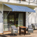 Tenda da Sole a Muro 300x150 cm in Metallo e Poliestere Blu e Bianco-2