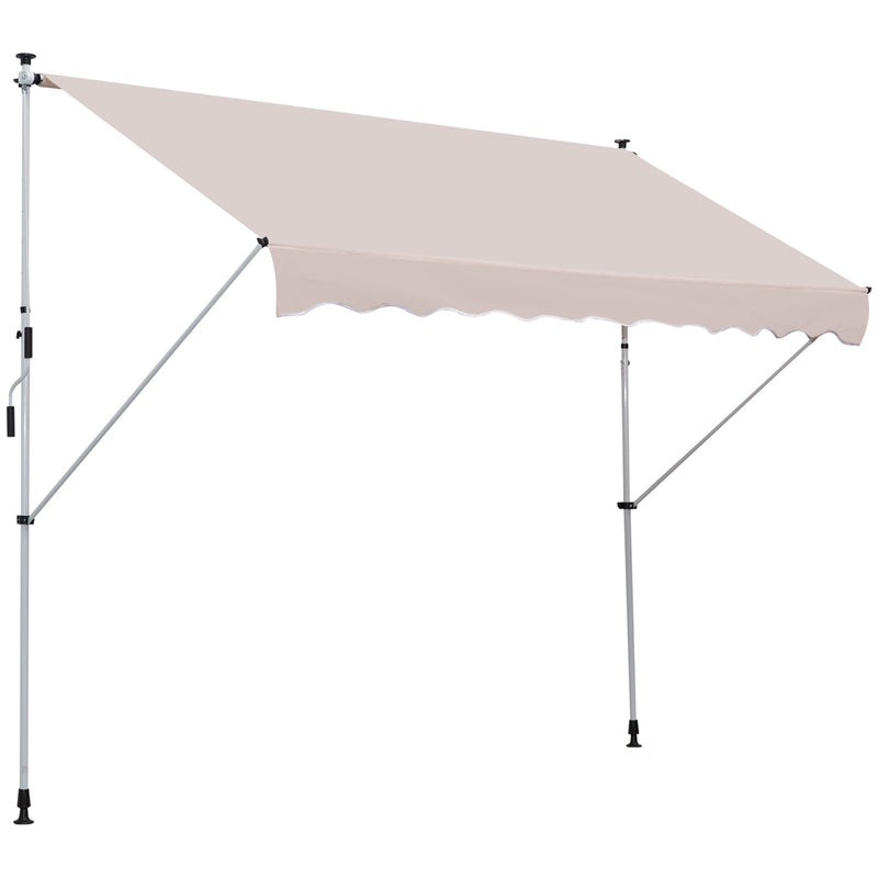 Tenda da Sole Avvolgibile 3x1.5m Autoportante Beige -1