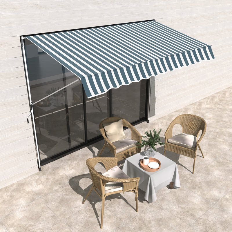 Tenda da Sole a Muro 300x150 cm in Metallo e Poliestere Verde-2