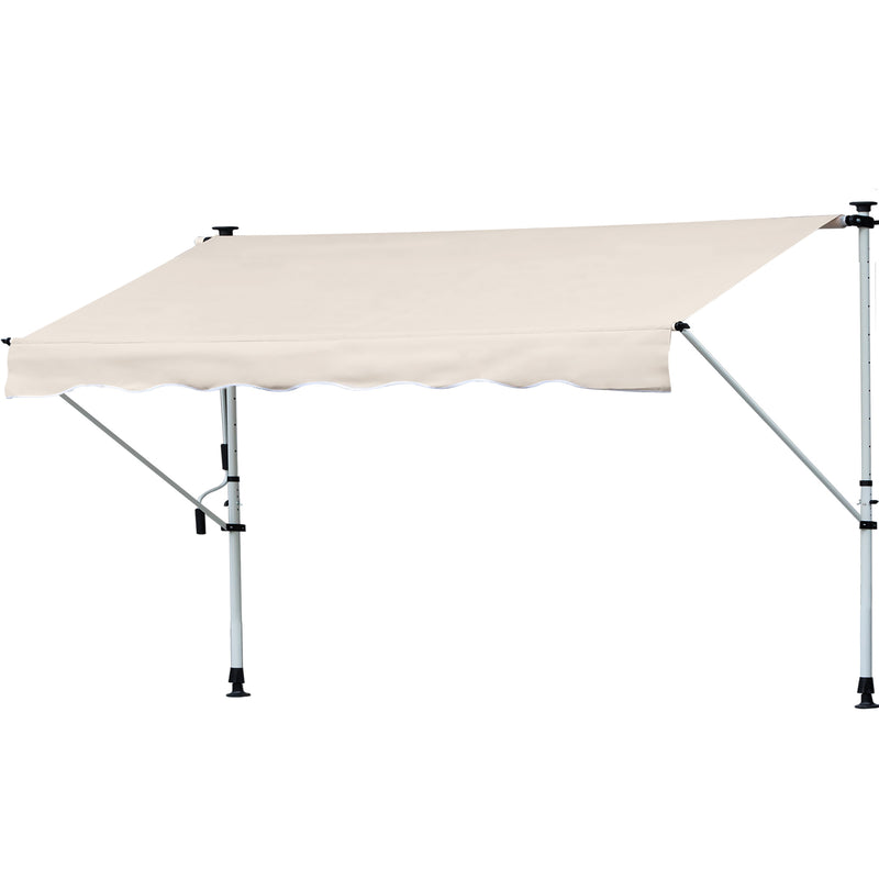 Tenda da Sole Avvolgibile 4x1,2m Autoportante Bianca-1