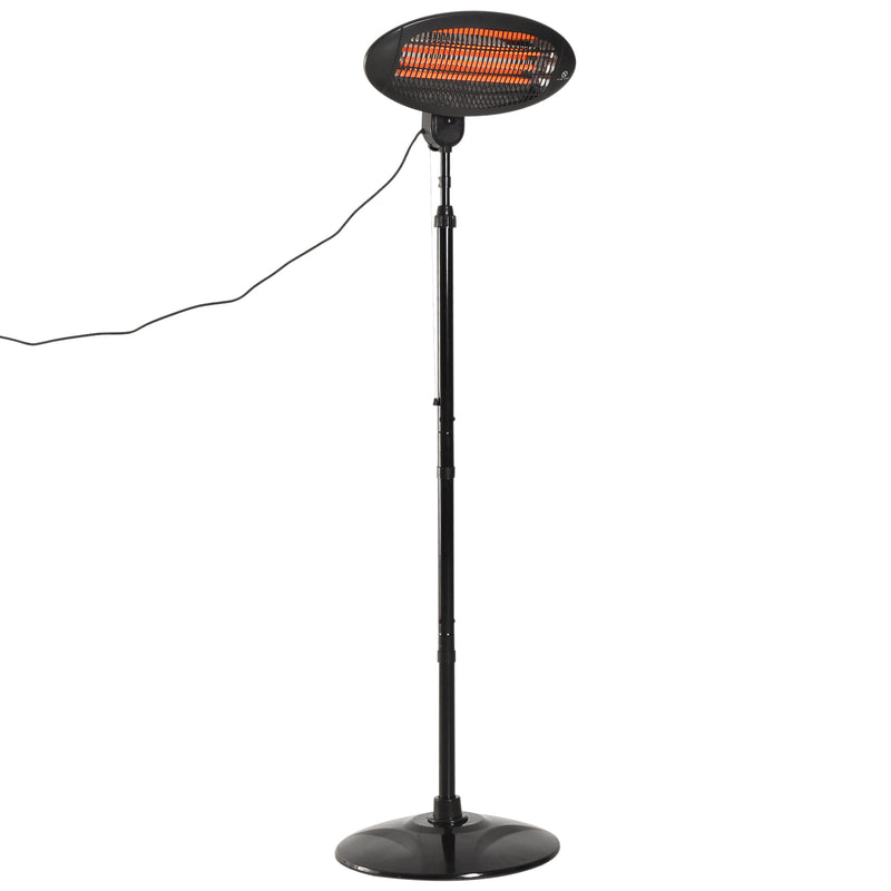 Lampada Riscaldante a Basso Consumo Radiatore per Esterni 2000W Nero 180-210 cm -1