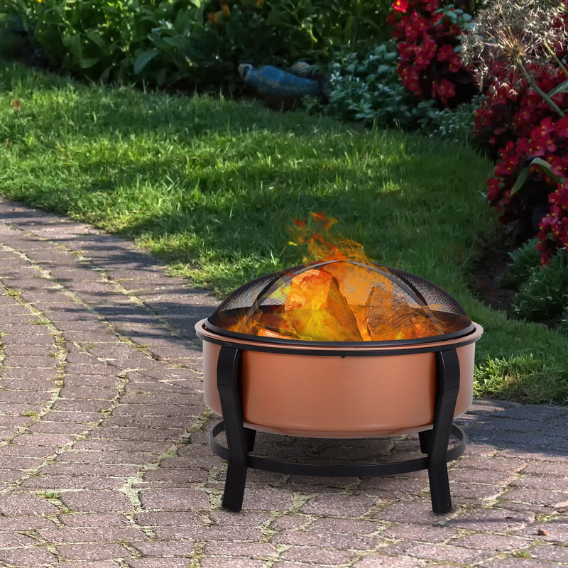 Braciere da Esterno in Acciaio Ø75,3x63 cm con Accessori  CampFire-2