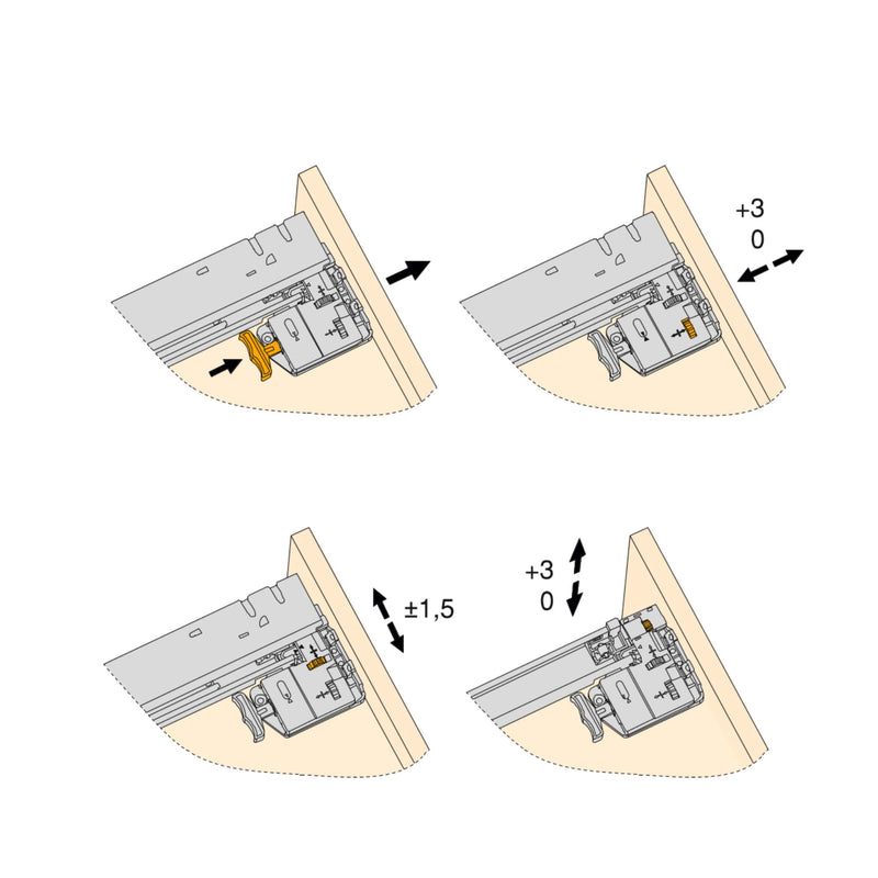 Guide Cassetto con Estrazione Soft 390 mm in Acciaio Emuca Bianco-3