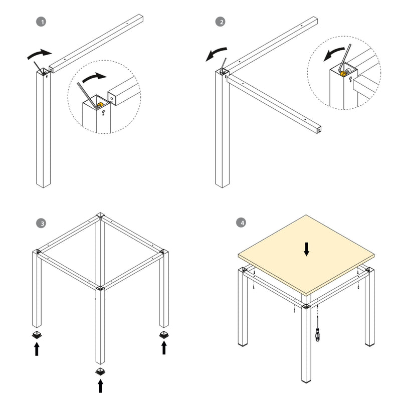 Set Struttura e Gambe Tavolo 150x750 mm in Acciaio Emuca Bianco-3