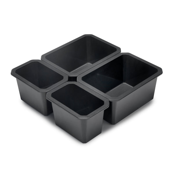 sconto Emuca Tidy Gris Anthracite Tiroir de Salle de Bain Organisateur Conteneurs 4 Cubes en Technplastic