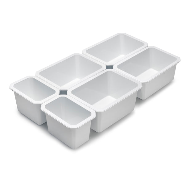 Organisateur de tiroir de salle de bain à 6 cubes en blanc Emuca Tidy Technplastic sconto