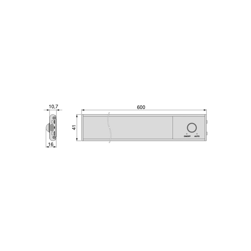 Lampada Led Ricaricabile Sensore di Movimento 600 mm Emuca Kaus -2