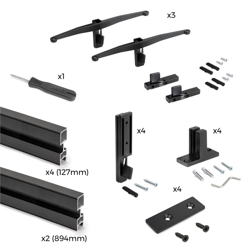 Kit Struttura Modulare con Raccordi a Parete in Alluminio Emuca Zero Nero-8