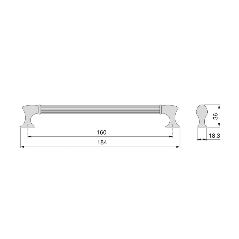 Set 20 Maniglie per Mobili 160 mm in Alluminio Emuca Suez Nero-2