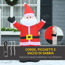 Babbo Natale Gonfiabile Luminoso con Luci LED 80x40x120 cm -7