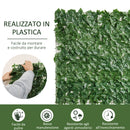 Arella Siepe Sintetica Artificiale 3x1m per Balcone e Giardino Foglie Verde Scuro-4