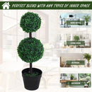 Pianta Artificiale Bosso Due Sfere Ø23x67 cm con Vaso  Verde-3