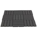 Set 9 Mattonelle a Incasto Effetto Legno 30x30x2 cm  Deck Nero-1