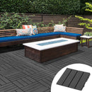 Set 9 Mattonelle a Incasto Effetto Legno 30x30x2 cm  Deck Nero-2