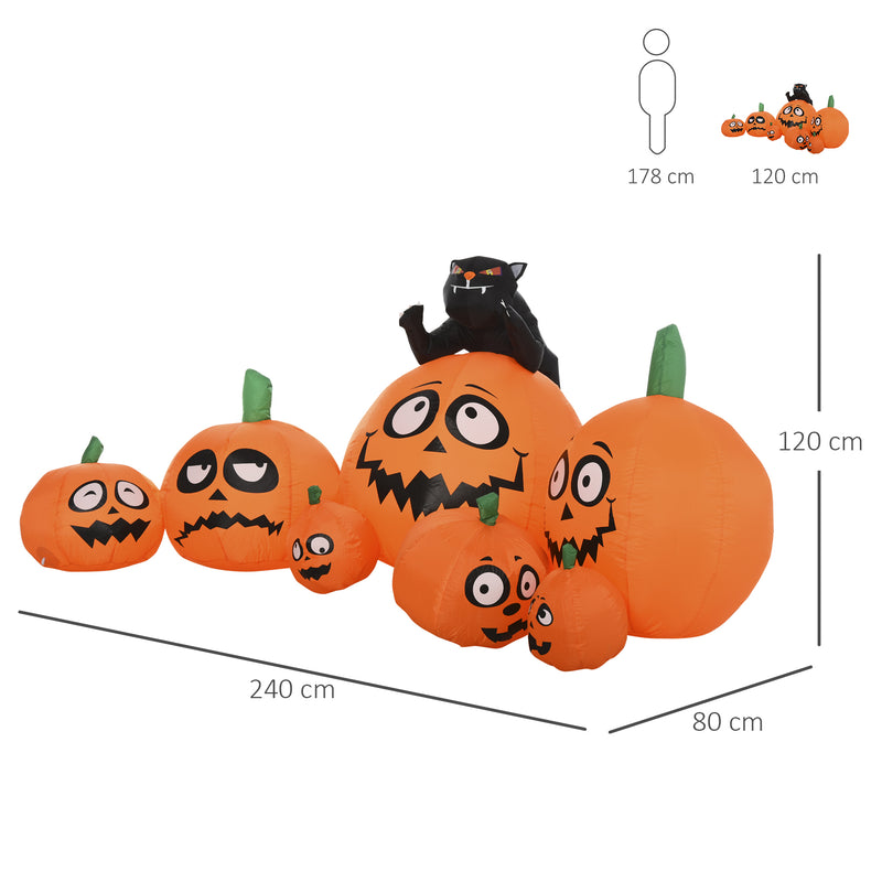 Zucche di Halloween Gonfiabili 240x80x120 cm con Luci a LED -3