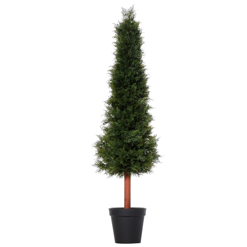 Pianta Artificiale Albero Pino H150 cm con Vaso Verde-1