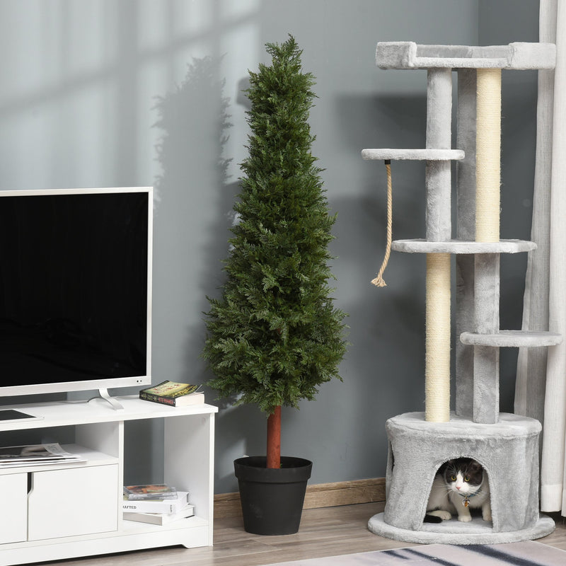 Pianta Artificiale Albero Pino H150 cm con Vaso Verde-4