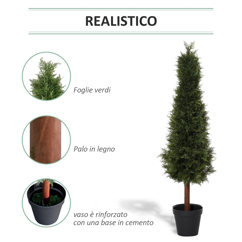 Pianta Artificiale Albero Pino H150 cm con Vaso Verde-5