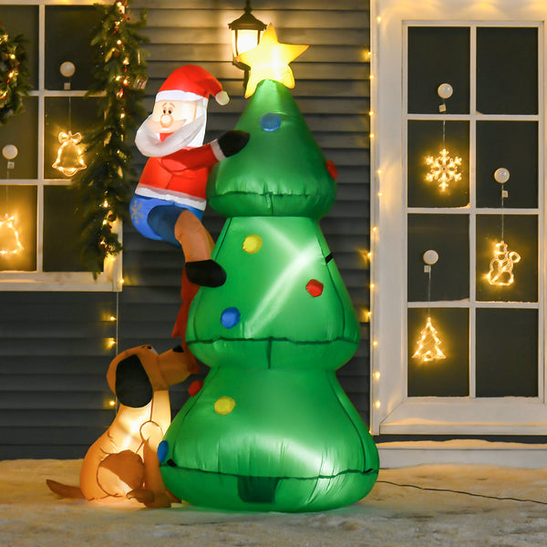 Sapin de Noël gonflable 180 cm avec chiot Père Noël et lumières LED online